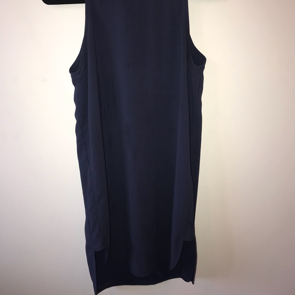 High low, Navy dress with high neck - Picture 3 of 3
